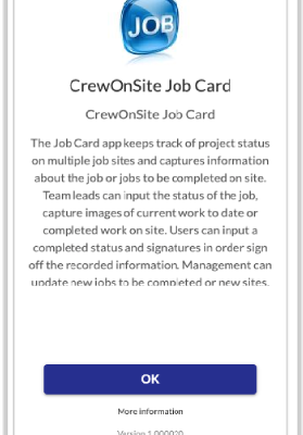 CrewOnSite Job Card