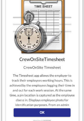 CrewOnSite TimeSheet