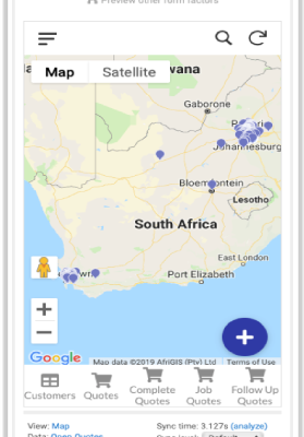 QuoteOnSite SA Map QuoteOnSite SA Map