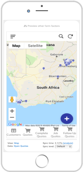 QuoteOnSite SA Map QuoteOnSite SA Map